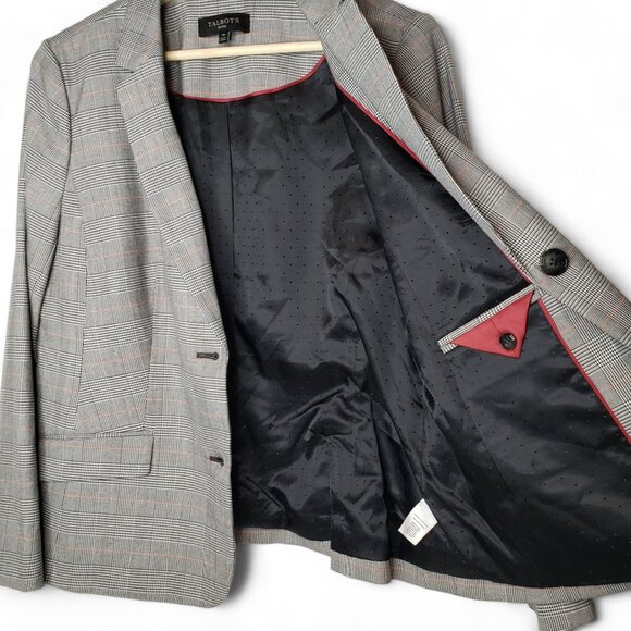 Talbots Gray Plaid Blazer - Picture 3 of 6